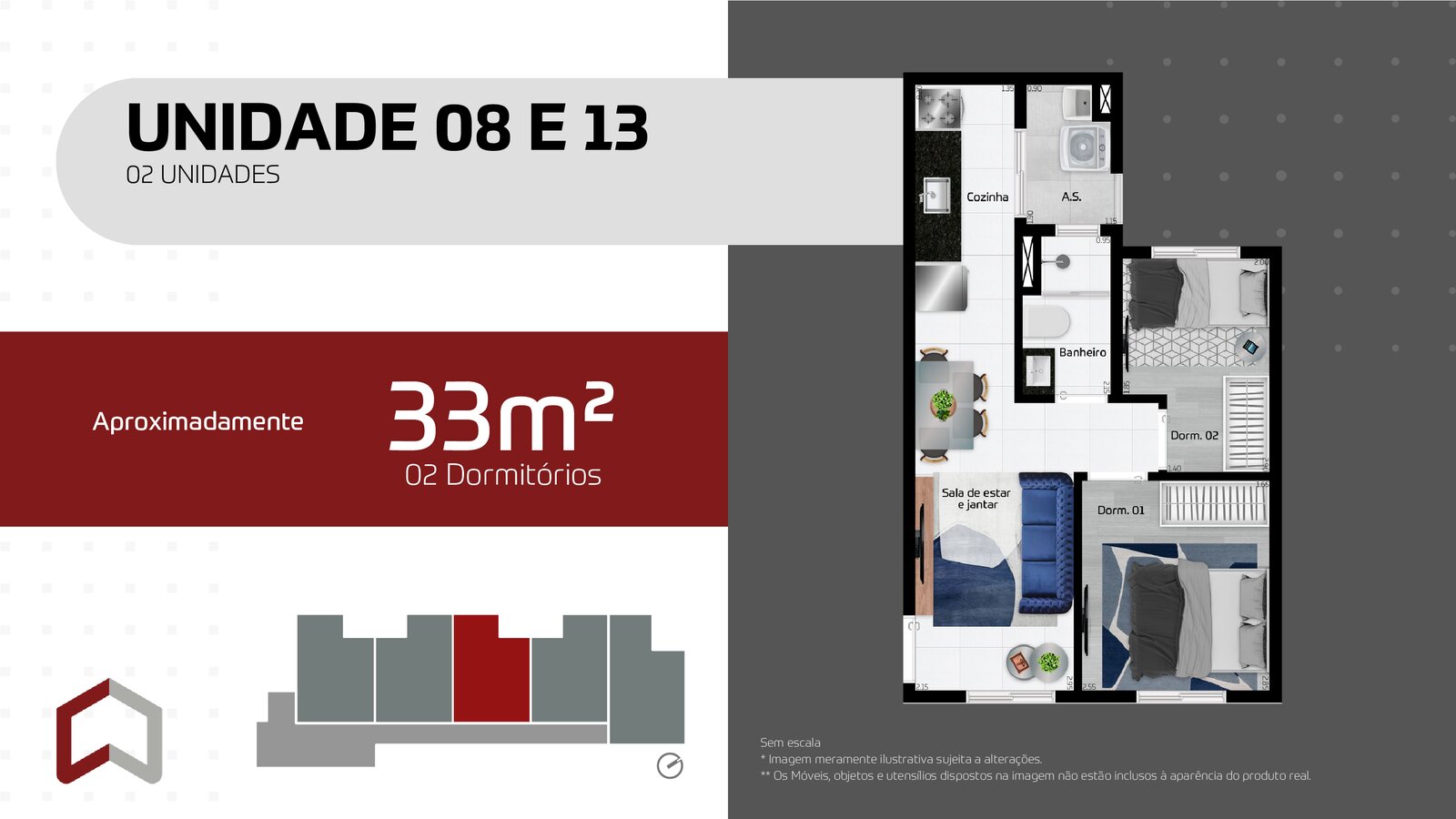 32m² 2 dorms vaga carro